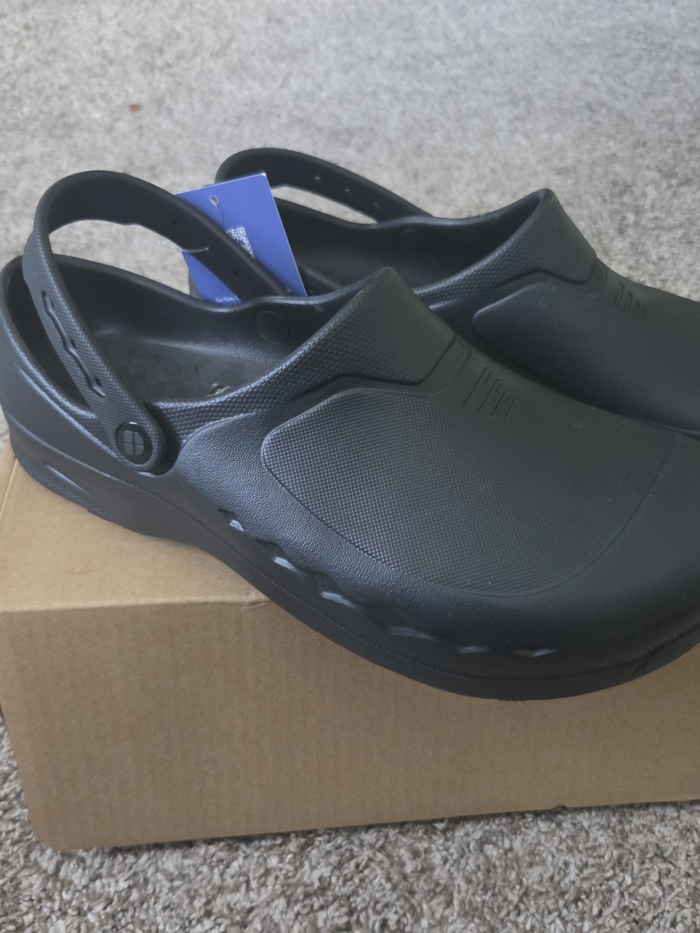 Shoe Crews Brand Men's Black Slip-On Comfort Clogs